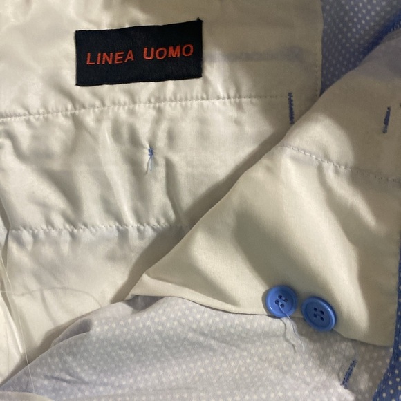 Linea Uomo Men's Blue Shorts performance stretch polka dots 46 vacation golf Y2K - Picture 8 of 9